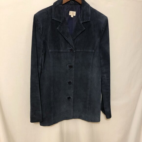 Blue Suede Business Casual Jacket - Picture 2 of 8